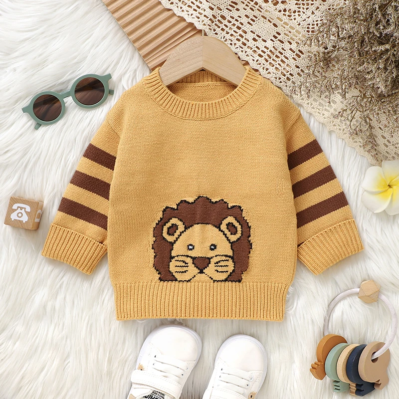 

Baby Boy Autumn Winter Long Sleeve Sweaters Tops 1-3Y Spring Casual Outwear Newborn Infant Girl Knitwear Pullovers Children Wear