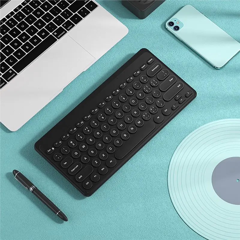 Superior For Laptop Compatible Bluetooth 5.0 Silent Keyboard Mouse Set Gaming Colorful Round Keycap Mini Keyboard
