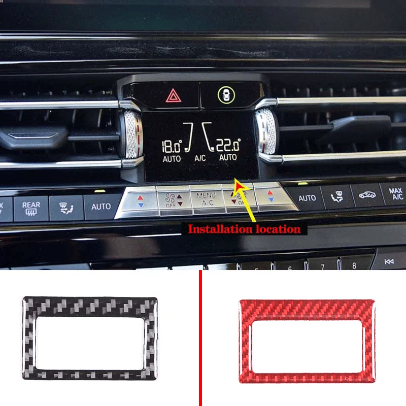 

For 2019-2022 BMW 8 Series G14 G15 G16 soft carbon fiber car air conditioning temperature display frame sticker car accessories