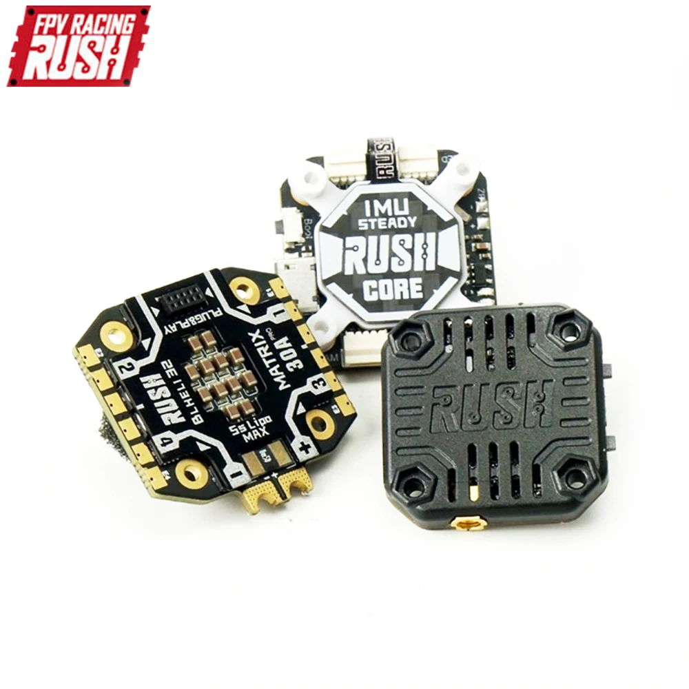 RUSHFPV RUSH F722 CORE MINI wieża sterowanie lotem W/ MATRIX 30A BLHELI32 4 in1 ESC zbiornik 800mW VTX stos dla dronów wyścigowych RC FPV