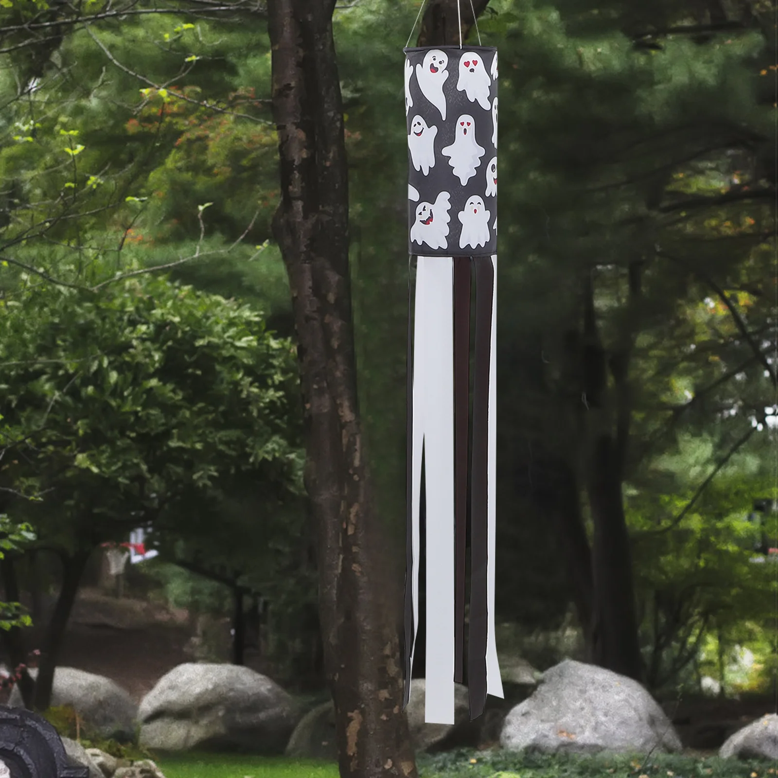 

Hanging Windsock Flag 100cm Halloween Outdoor Decoration Haunted House Decor Durable Material Easy to Hang No Assembly