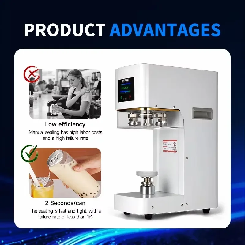 2026 Full-Automatic Tin Can Sealing Machine Beverage Cup Sealer Dessert Round Bottle Aluminum Electric Can Packaging