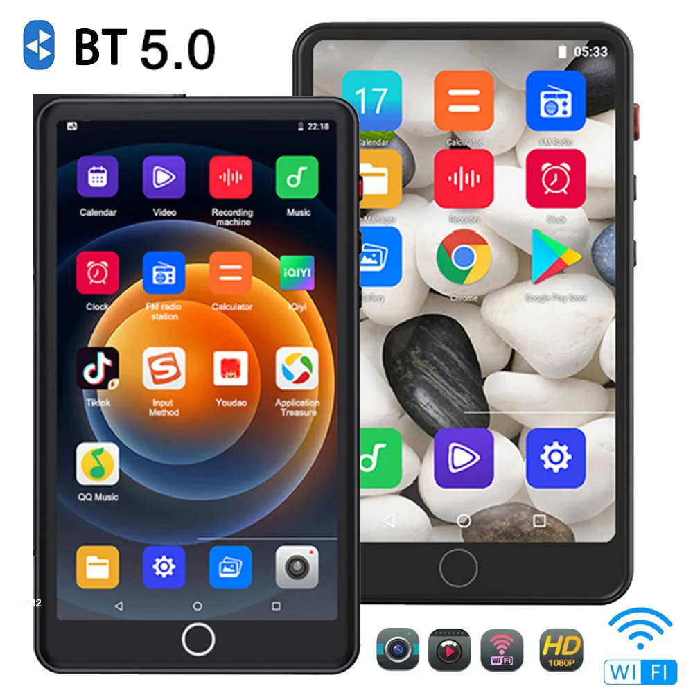 64-32GB Camera MP3 Player Bluetooth 5.0 Wifi Android Touch Screen Hifi Music Voice Recorder Video Mp4 Player HD 1080P IPS Screen