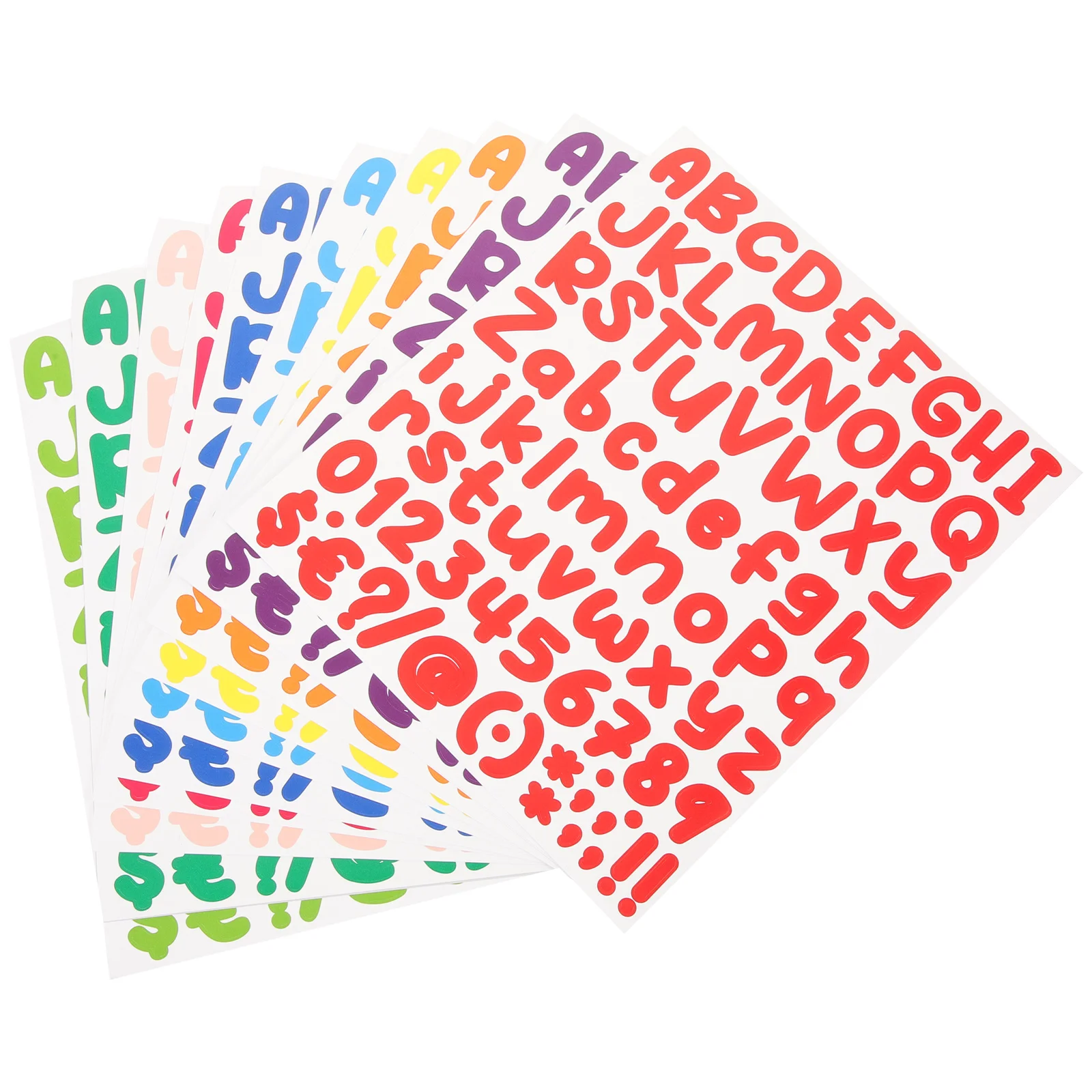 

12 Sheets Alphabet Number Stickers Colored Pattern Clear Decorative Letters Easy to Apply Remove for Mailbox Storage Box Door