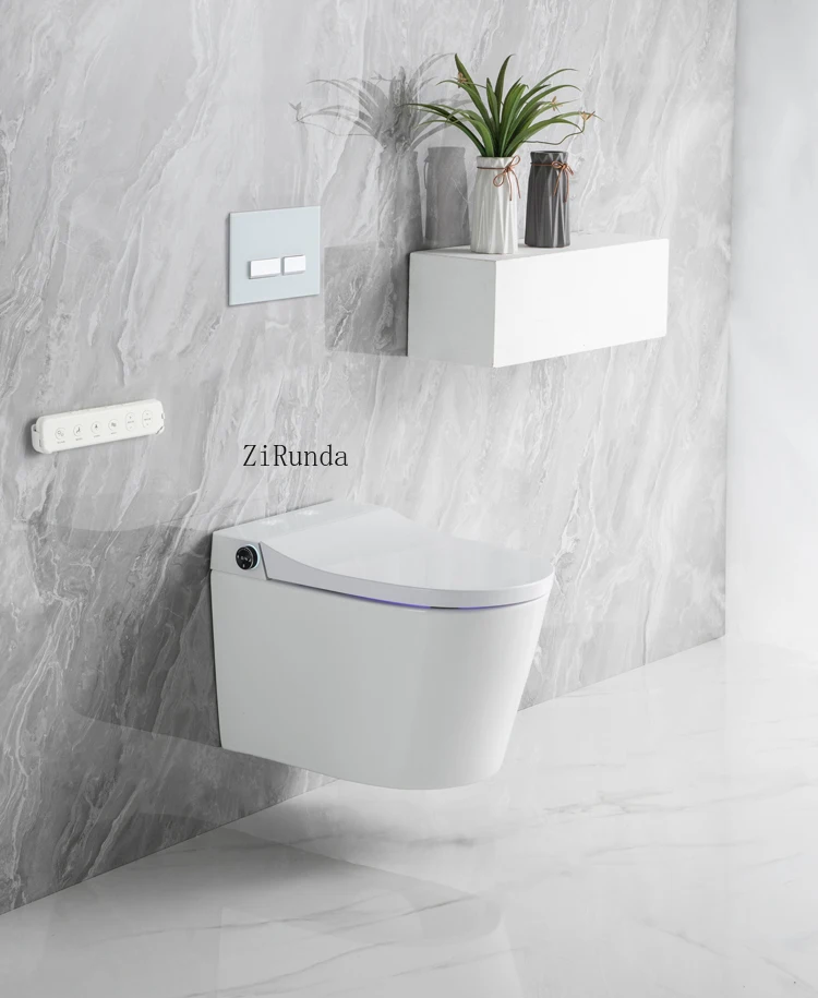 

Smart toilet wall-mounted fully automatic integrated floating into the wall hidden water tank wall toilet