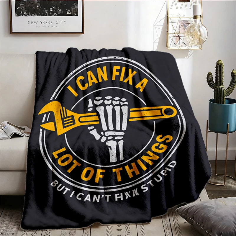 I Can Fix A Lot Of Things But I Can't Fix Stupid Flannel Blanket, Men's Graphic Flannel Blanket