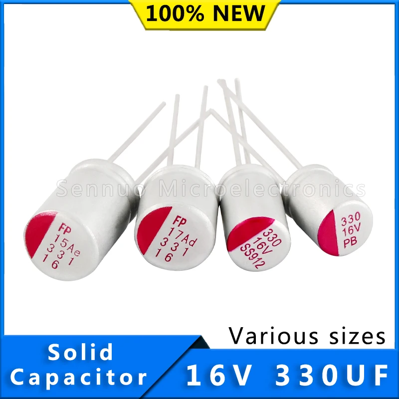 10pcs solid capacitor 16v 330uf New Motherboard Graphics Card Solid Capacitor 8*12 capacitor 330uf 16v For Motherboard VGA Capac