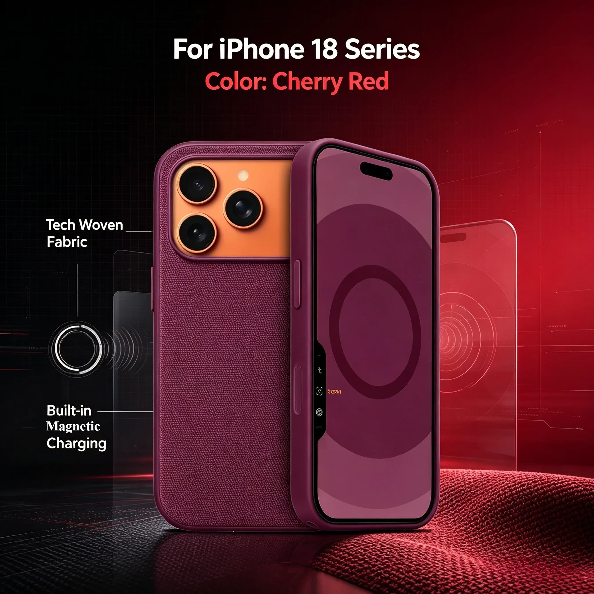 Neue Farbe Original 1:1 Technologie Gewebte Textur Hülle mit Box für iPhone 18 Pro Max 17 16 15 14 13 für Magsafe Stoßfeste Abdeckung