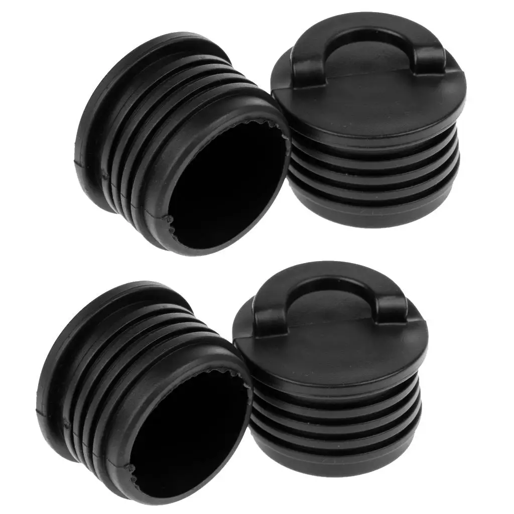 4 Pieces Black Kayak Scupper Plugs Bungs Drain Hole Replacement Accessories Marine Rafting Scupper Plug