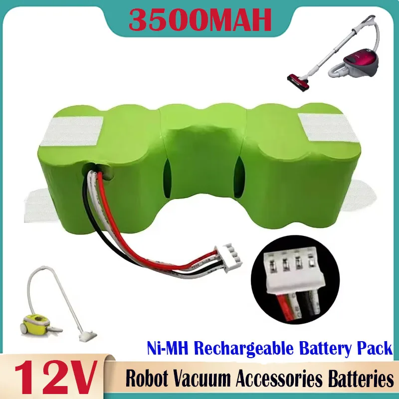 12V 3500mAh Premium Robot Vacuum Cleaner High Rate Discharge NiMH Battery Pack for Ecovacs Deebot DE5G DE55 DM88 610 902 901