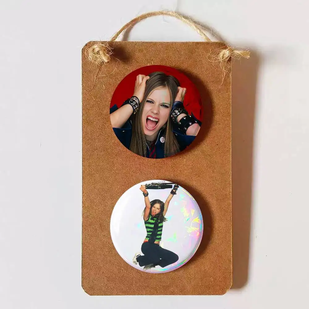 Avril Lavigne Creative Round Button Pins Badge Set Cartoon Anime Movie Music Pattern Brooches for Bags Jackets