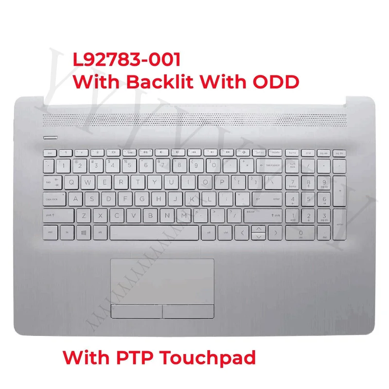 Y+ Brand New Suitable for HP 17BY 17-BY 17-CA Palmrest Keyboard Backlit Touchpad Silver L92783-001