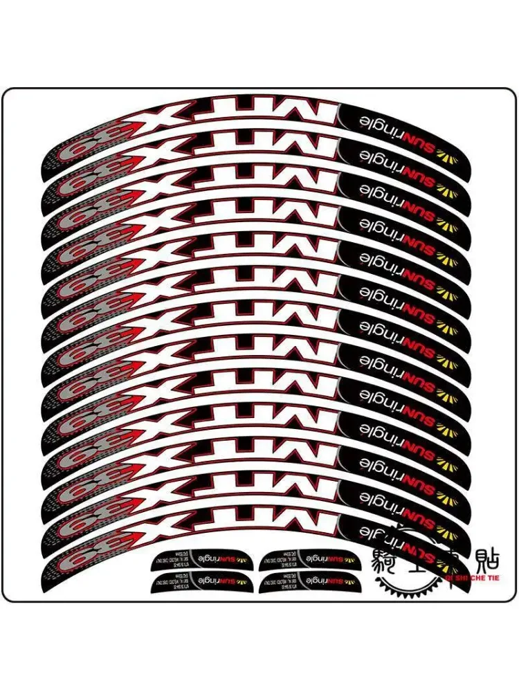 AliExpress NONE 2026 New MTX39 Sunringle Bicycle Wheel Decorative Stickers 26/27.5/29 Mountain/Road Bike Tires,Self Adhesive Vinyl Rim Decal