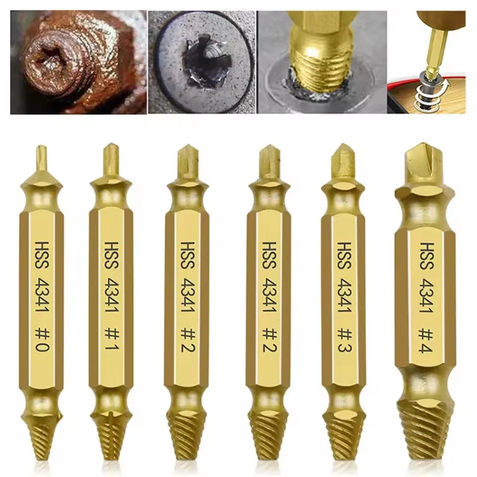 Stripped & Broken Screw Bolt Remover, Damaged Screw Extractor Drill Bit Set, Easy Out Demolition Tools for Quick Screw Removal