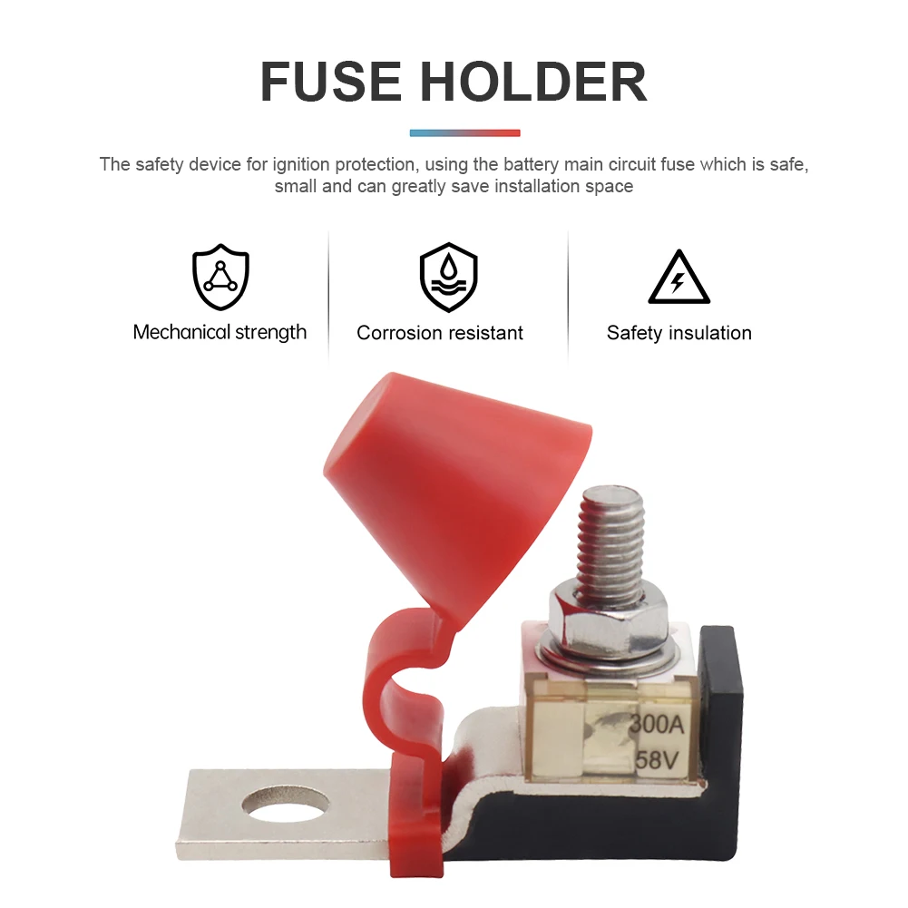 

M8 PPS Fuse Block with 58V Ring Fuse Marine Battery Terminal Holder Ignition Protection for Boat Truck for RV Cruise Ship Crane