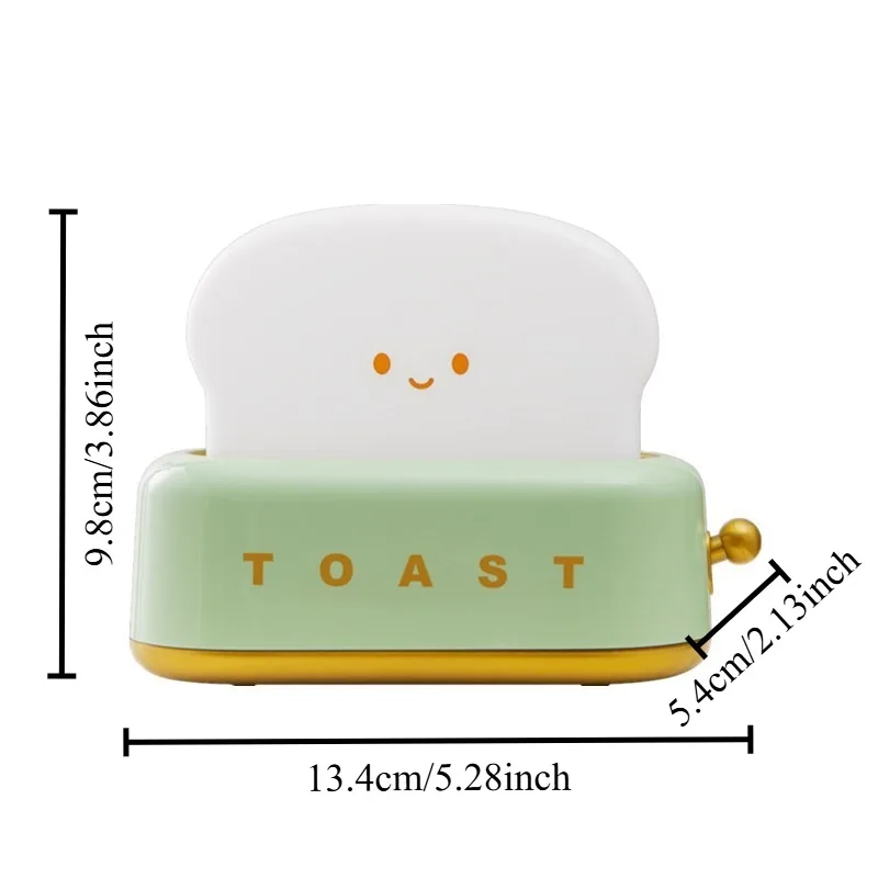 1PC Creatieve Broodrooster Nachtlampje USB Opladen Dimbare LED Warm Licht Nachtkastje Lamp met Timer om te slapen