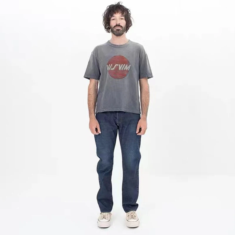 

VISVIM 22AW Новое поступление, японские потертые повседневные и потертые футболки с короткими рукавами для мужчин