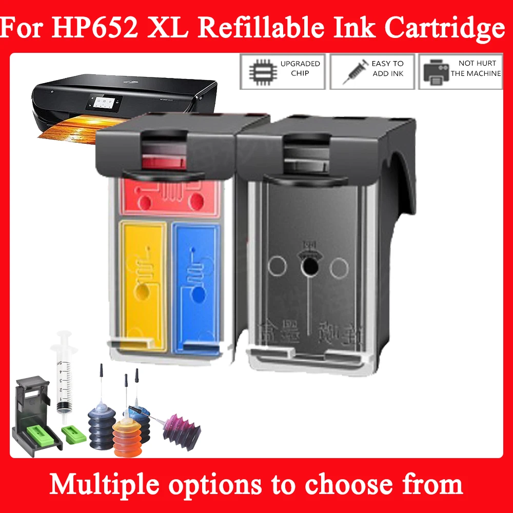 652 para HP652 XL cartucho de tinta recargable para impresoras HP Deskjet Ink Advantage 1115 1118 2135 2136 2138 3635 3636 3835 4535