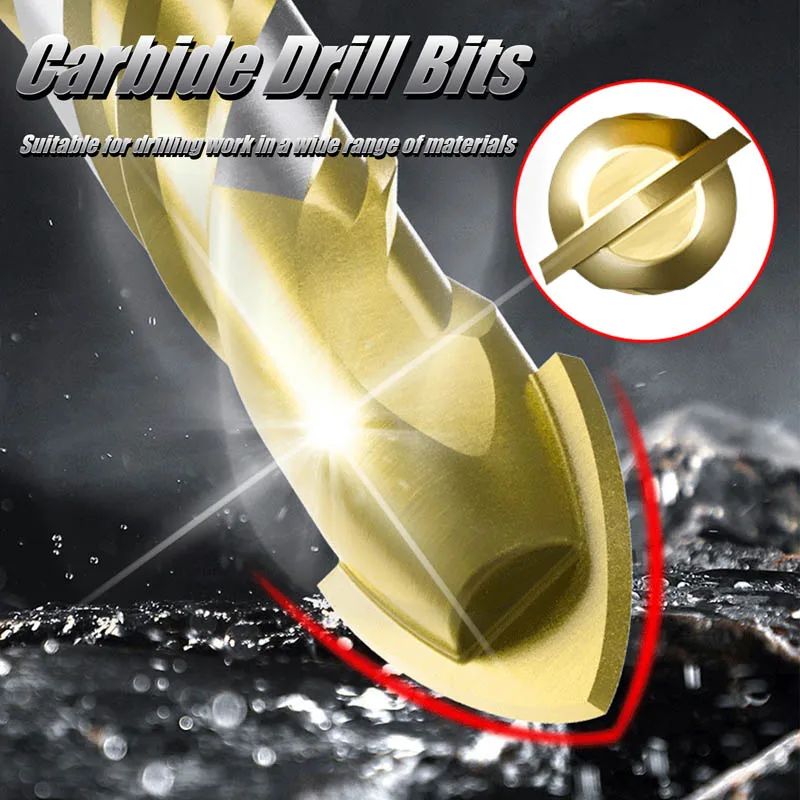 Threaded Triangle Masonry Drill Bits Set Strength Carbide Tips Concrete Drilling Bit for Ceramic Tile Wood Porcelain  Concrete
