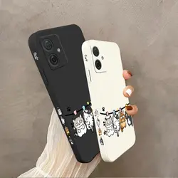 G54 Naughty Cat Silicone Phone Case For Motorola Moto G54 G53 G72 G84 G34 G22 G24 G14 G52 G50 G42 G100 G9 G9Plus G8Play G8 Cover