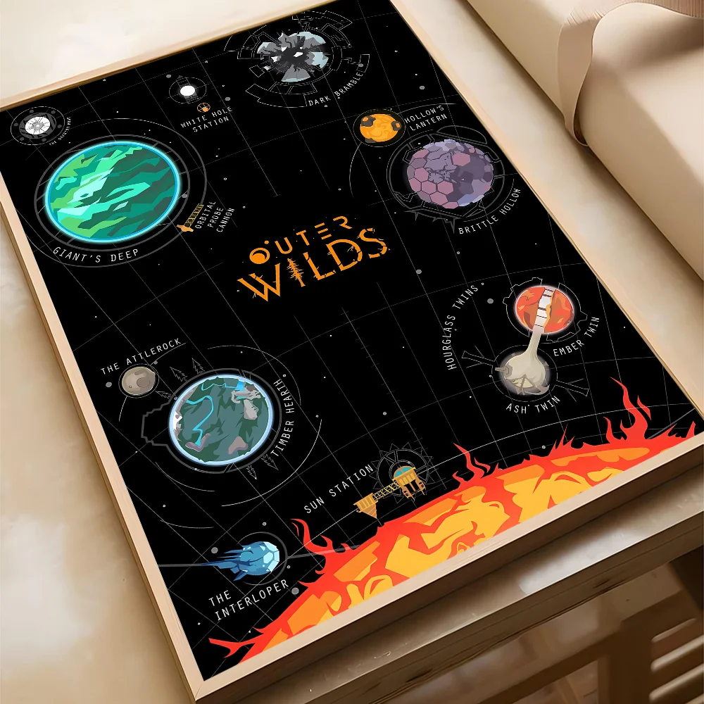 1PC Outer Wilds Poster Movie Sticky Posters Retro Kraft Paper Sticker DIY Room Bar Cafe Aesthetic Art Wall Painting view 6