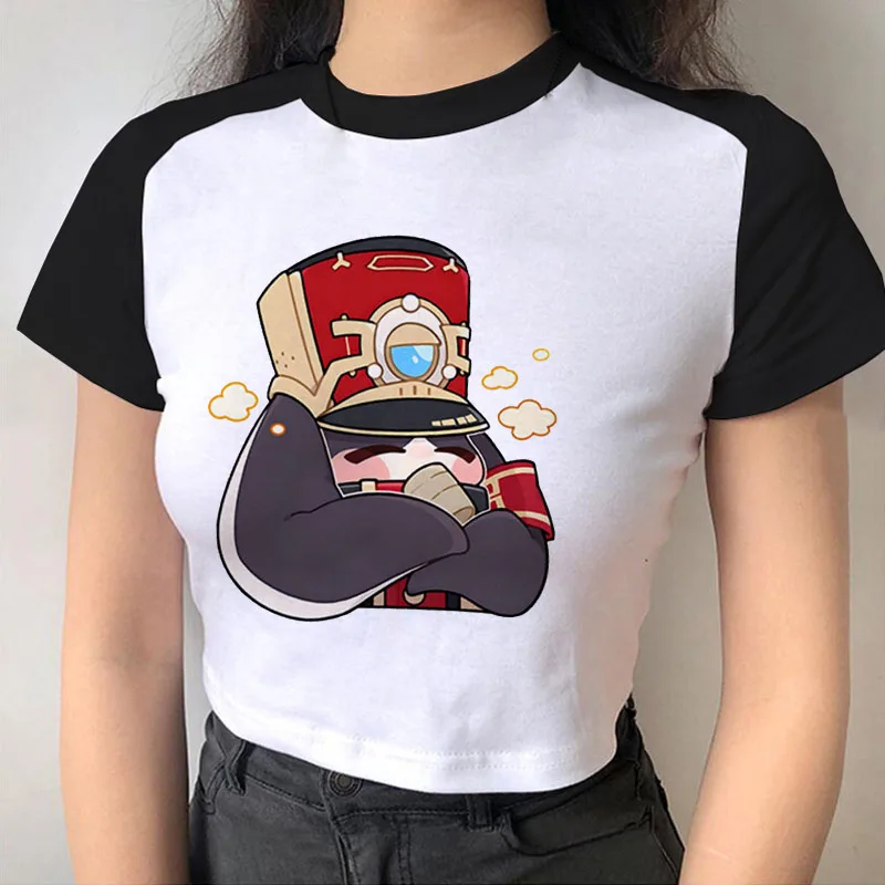 Jogo Honkai Star Rail Chibi Kafka Camiseta Anime Algodão Camisetas Mulheres Camisetas Gráfico Moletom Vintage Hip Hop Verão T-shirt