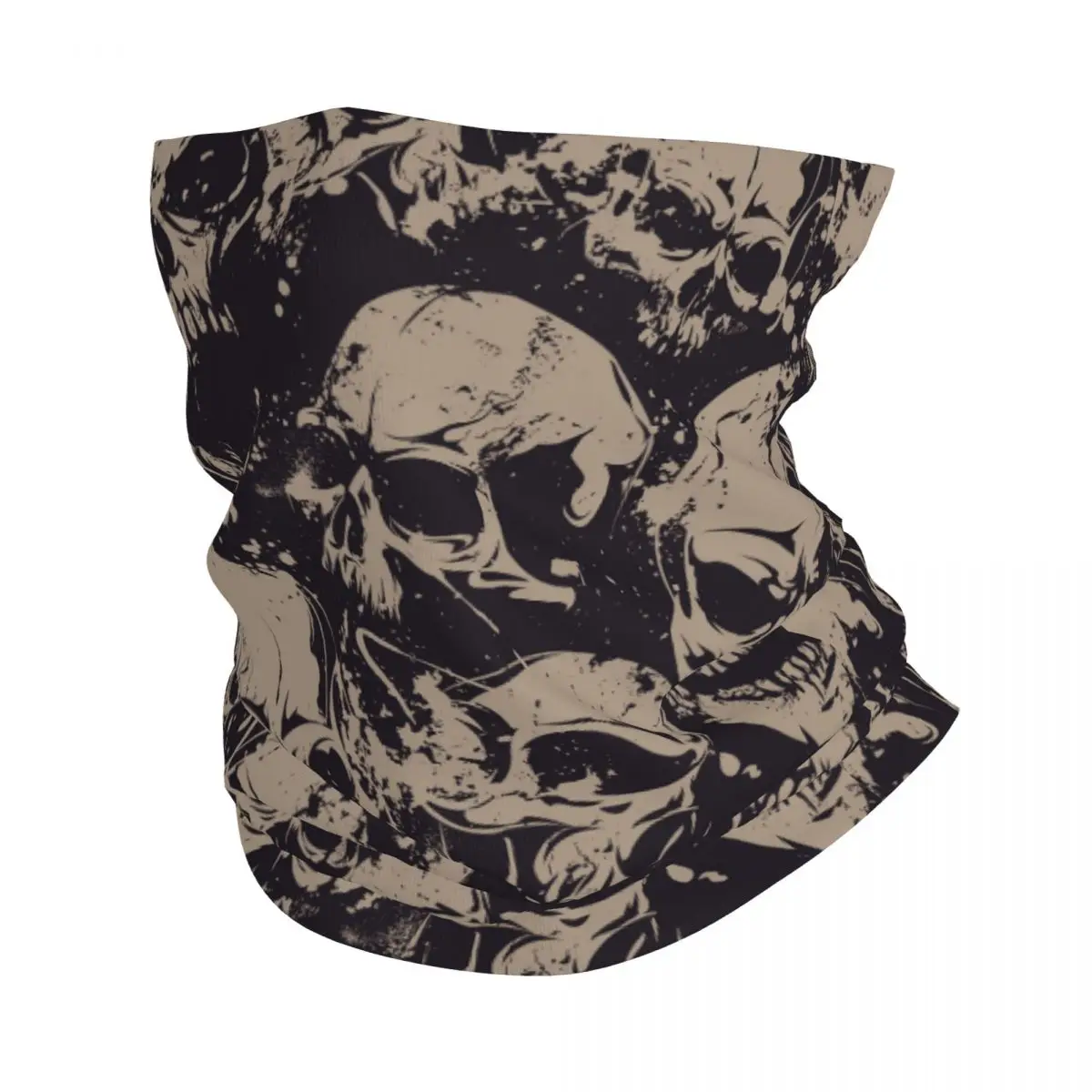 Grunge Pattern With Skulls Rock Bandana Neck Gaiter Printed Mask Scarf Multi-use Balaclava Cycling Unisex Adult Winter