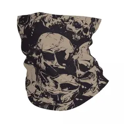 Grunge Pattern With Skulls Rock Bandana Neck Gaiter Printed Mask Scarf Multi-use Balaclava Cycling Unisex Adult Winter