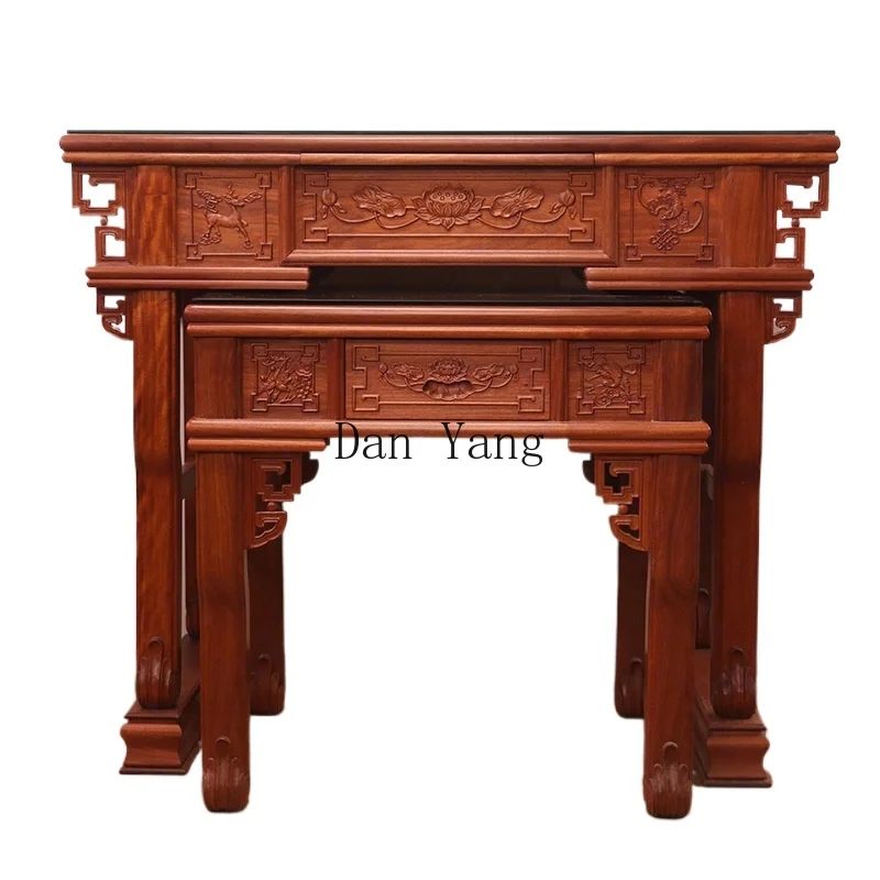 YJ Offering Table Offering Table Fragrant Flower Pear Wood Carving Shentai Fragrant Case Fragrant Cabinet Temple Hall Supplies