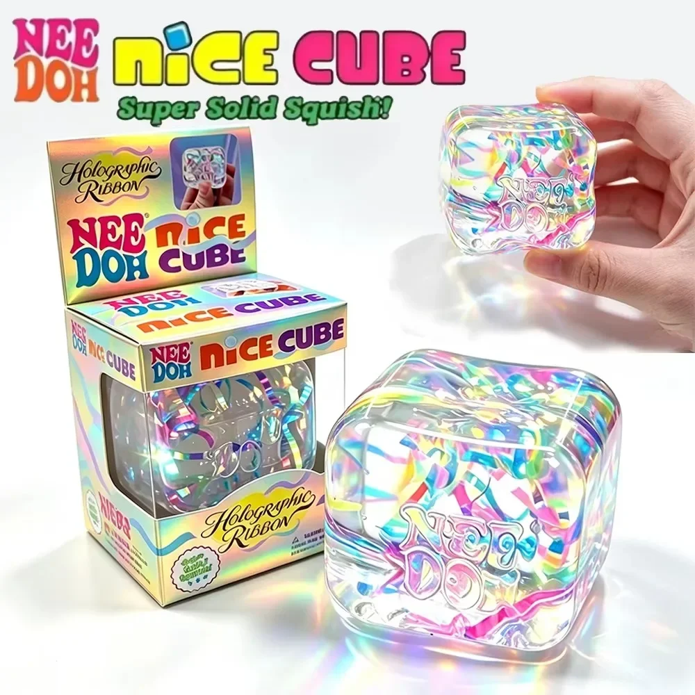Needoh Holographic Ribbon Squeeze Sensory Colorful Knead Stretch Anxiety Relief ADHD Fidget Leisure Adult Gift