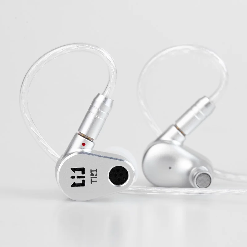 TRI DRACO Dual Dynamic Driver In Ear Monitor Wired Headset With Silver-Plated Copper Cable Headphones HiFi Stereo IEM Earphones