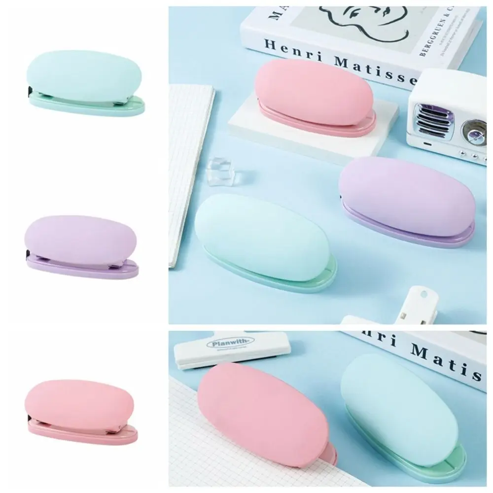 Macaron Color With Measure Scale 2-hole Paper Punch Manual Binding Double Holes DIY Hole Punch 6cm Binding School