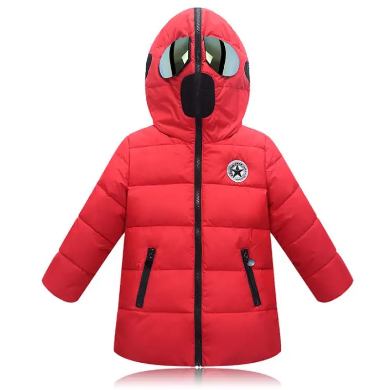 New winter children\'s down jacket boys\' glasses hood thickened cotton jacket girls\'outdoor snow windproof and warm coat 3-10Y