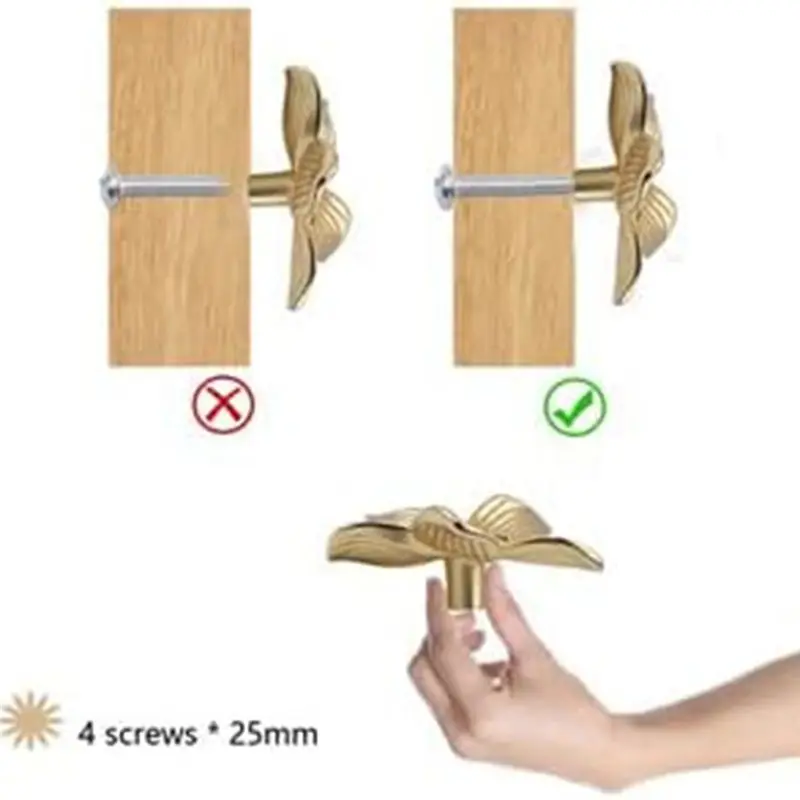 ABJO-12Pcs Gold Flower Drawer Knobs Petal Kitchen Cabinet Knobs Dresser Knobs Furniture Cupboard Drawer Pulls Handles