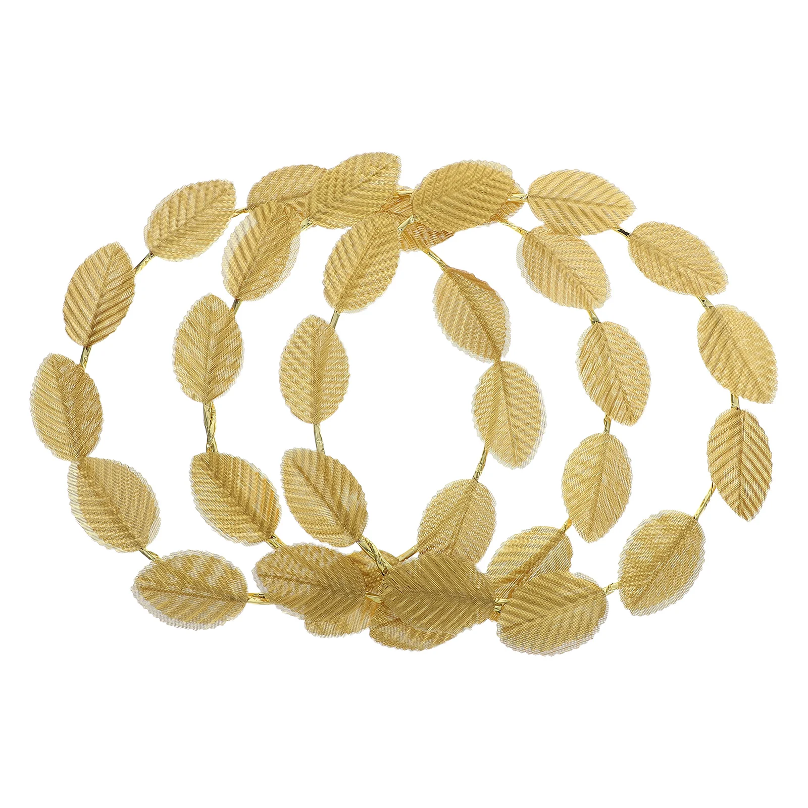 

3Pcs Gold Leaf Head Hoop Hair Band Women Headdress Headpiece Ring Headband Soft Cloth Durable Easy Match Occasions Party