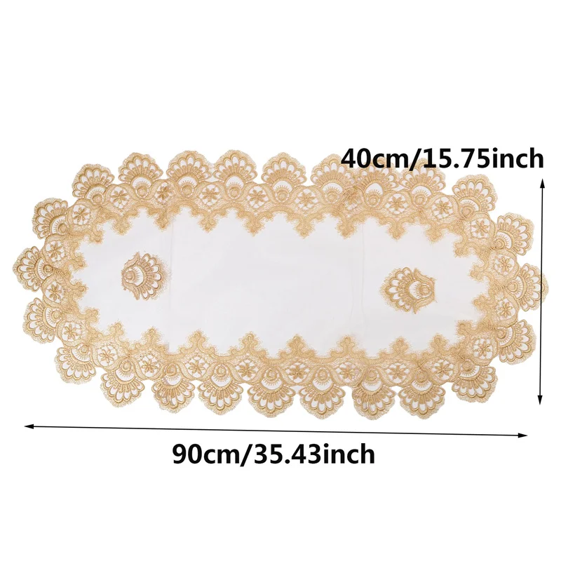 Mantel de centro para sala de estar, cubierta de mesa de centro de comedor, decoración de centro de mesa, bordado de encaje, hogar