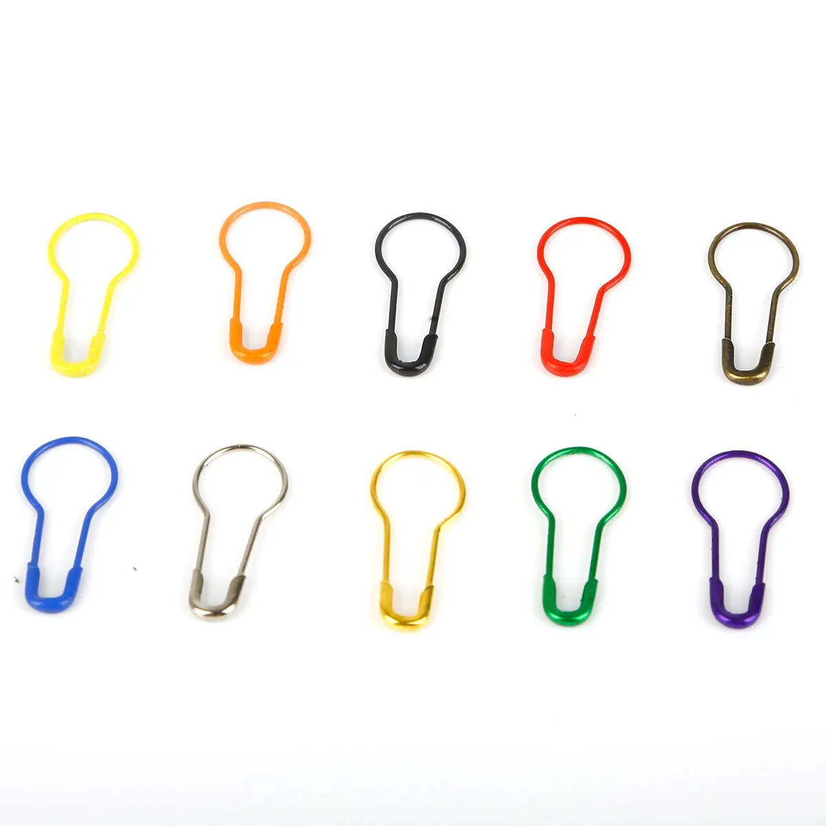 100Pcs Cucurbit Pear Shaped Metal Safety Pin