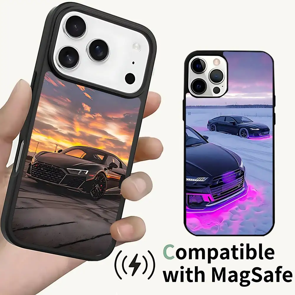 

C-Cool-A-Au-di Car Phone Case For iPhone 17,16,15,14,13,12,11,Pro,Max,Plus,Mini,SE4,E Magnetic Magsafe Wireless Charging