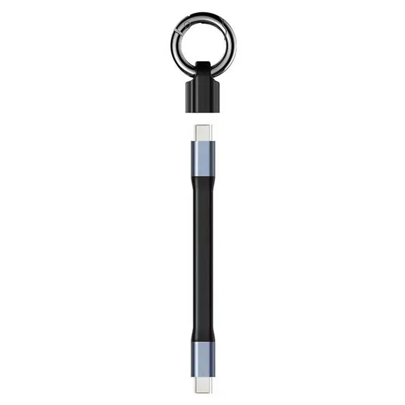 DT21 PD65W USB Type C to Type-C Cable Mini Keychain Portable 3A Fast Charging Short Data Cable