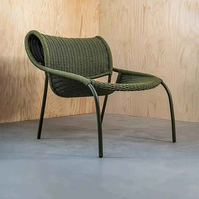 Balcony Leisure Chair Outdoor Sofa Rattan Woven Rocking Chair Table Tea Table Set Garden Waterproof Sunbathing Modern Aluminum