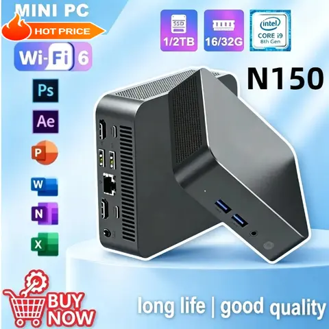 All‑In‑One High‑Performance Portable Mini PC Intel N150 32GB RAM 1TB‑2TB SSD  4K 60Hz WiFi6 BT5.2 Study Gaming PC