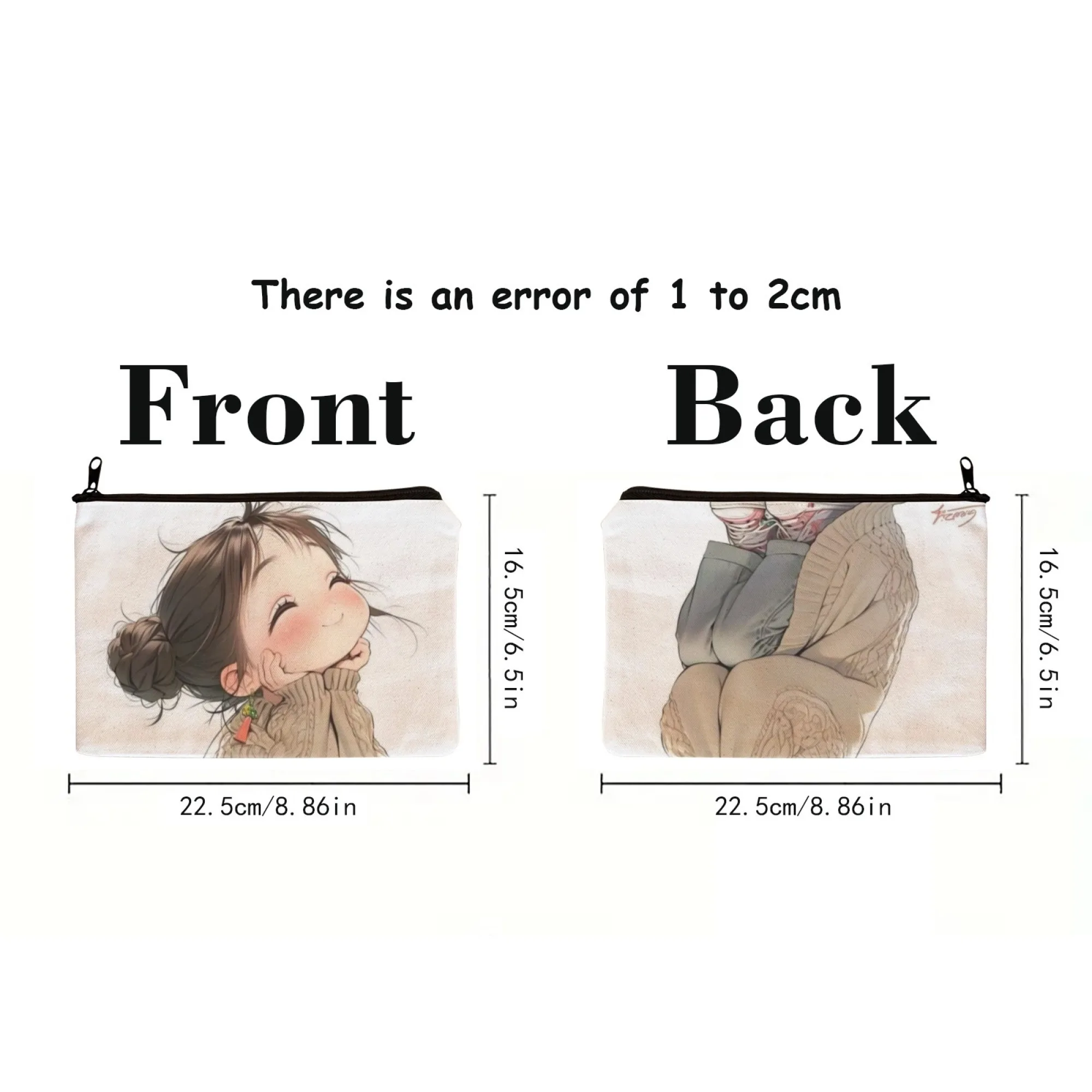 New Hot Sale Lovely girl Print Makeup Bag Cosmetic Storage Wash Bag Lipstick Skincare Product Storage Pouch Birthday Gift