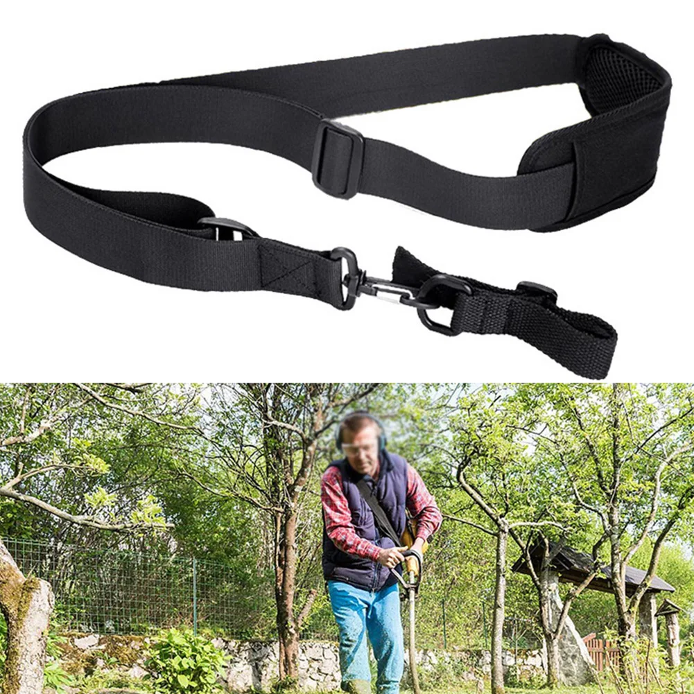 

Padded Shoulder Strap Harness for Brush Cutter Trimmer and Lawn Mowers with Adjustable Clip for Comfort and Stability