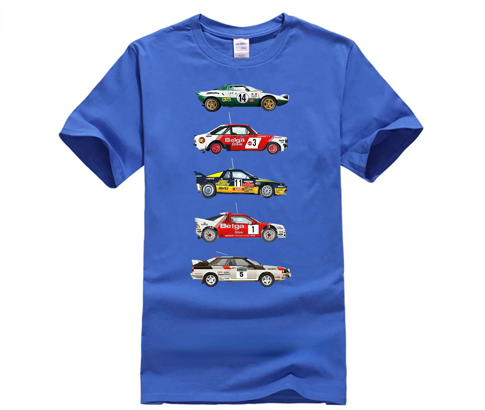 Rally cars from the 70 80th alain jamar man\'s t-shirt car moto tee clothes