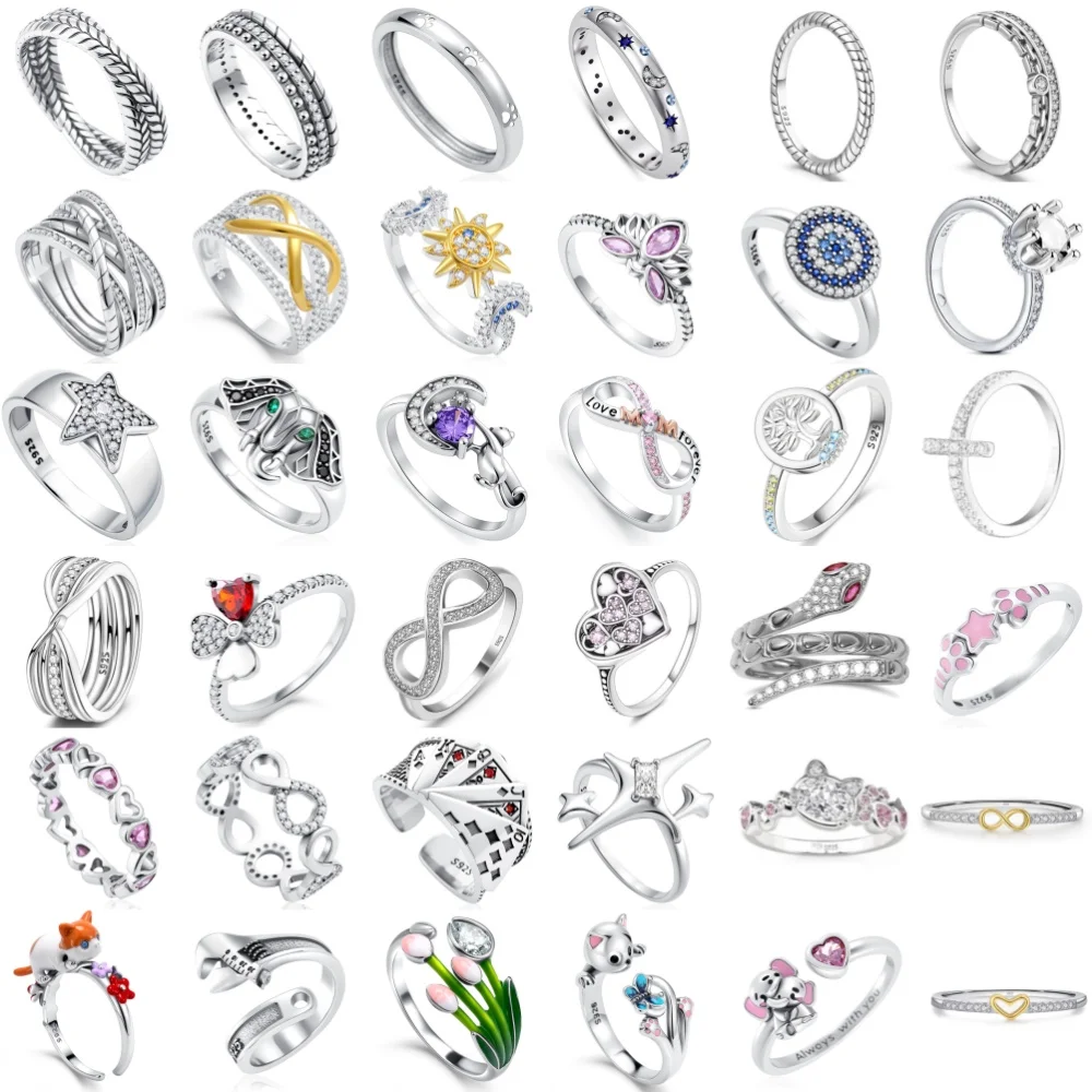 

Hot Selling 925 Silver,Playing Cards,Wrenches,Flowers,Snake Shaped Rings Suitable for European Women's Exquisite Charm Jewelry ﻿