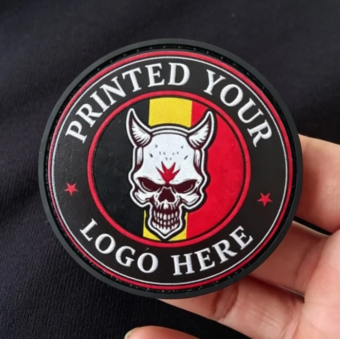 Custom PVC Rubber Sticker-With Hook Rings Silicone Tool Classification Backpack Hat Bag Vest