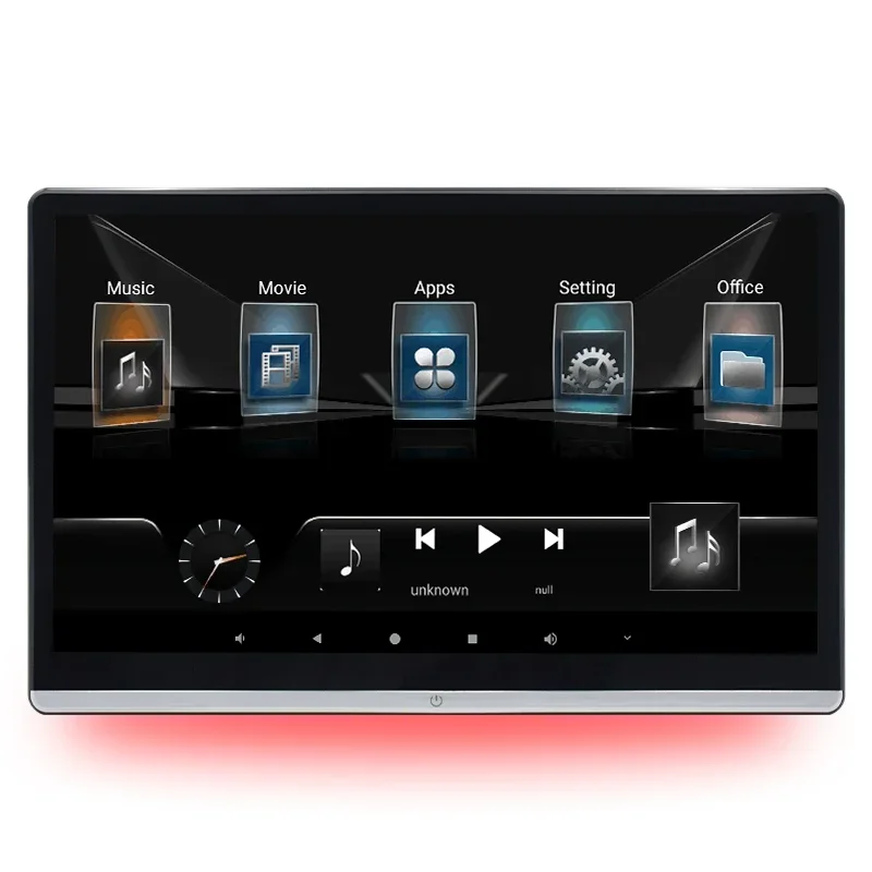شاشة 13.3 بوصة تعمل بنظام Android لمسند الرأس للسيارة مع شاشة IPS تعمل باللمس تدعم اتصال USB بلوتوث