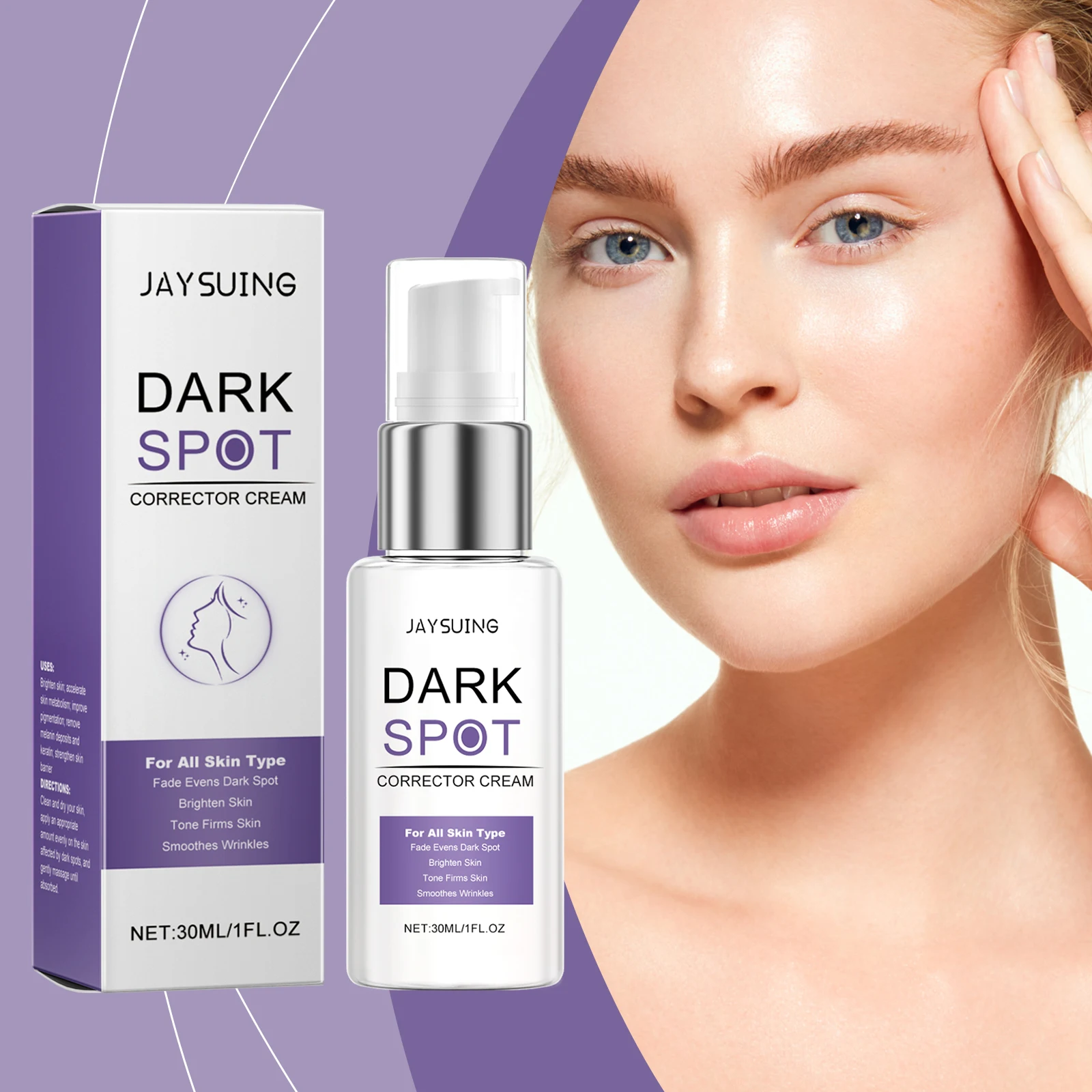 Crème correctrice de taches foncées, traitement éclaircissant clinique pour le visage, estompe l'hyperpigmentation et évacue le teint, Anti-âge