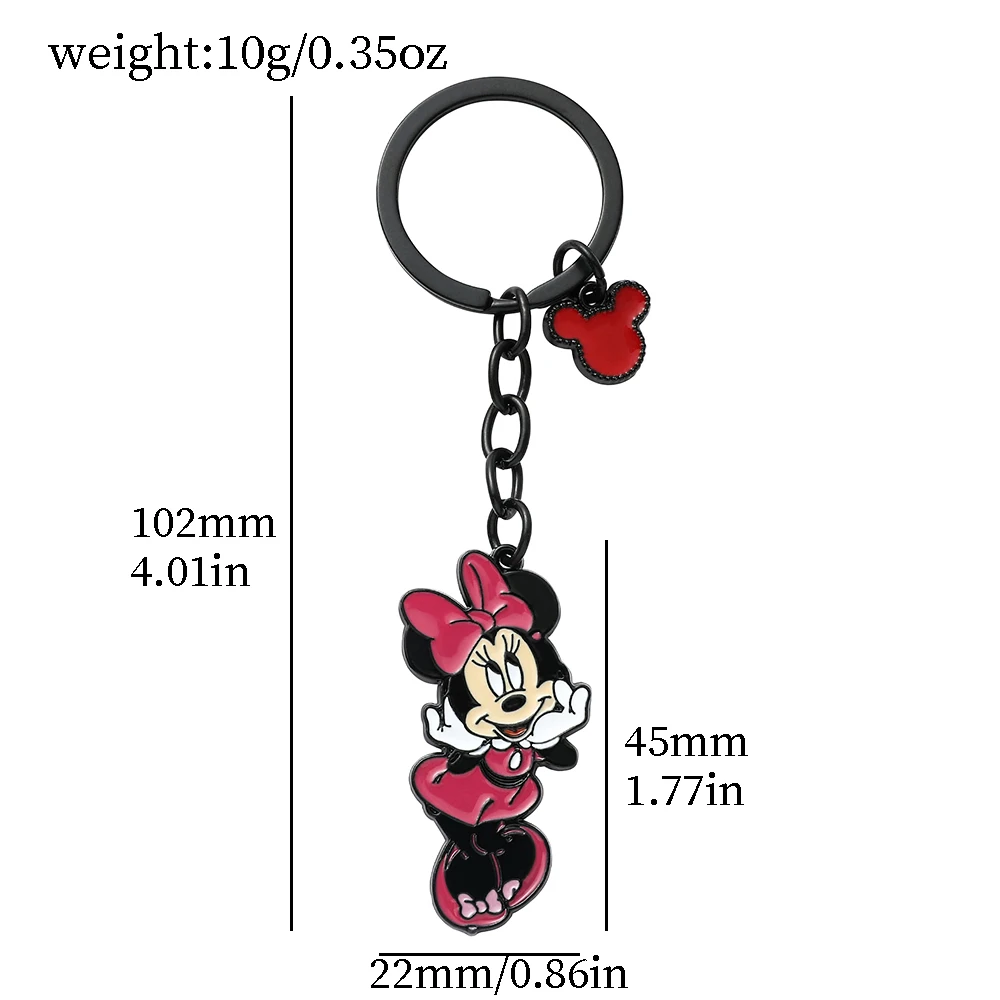 Mickey and Minnie Mouse Keychains Disney Key Chain for Women Jewelry Cartoon Metal Keyrings