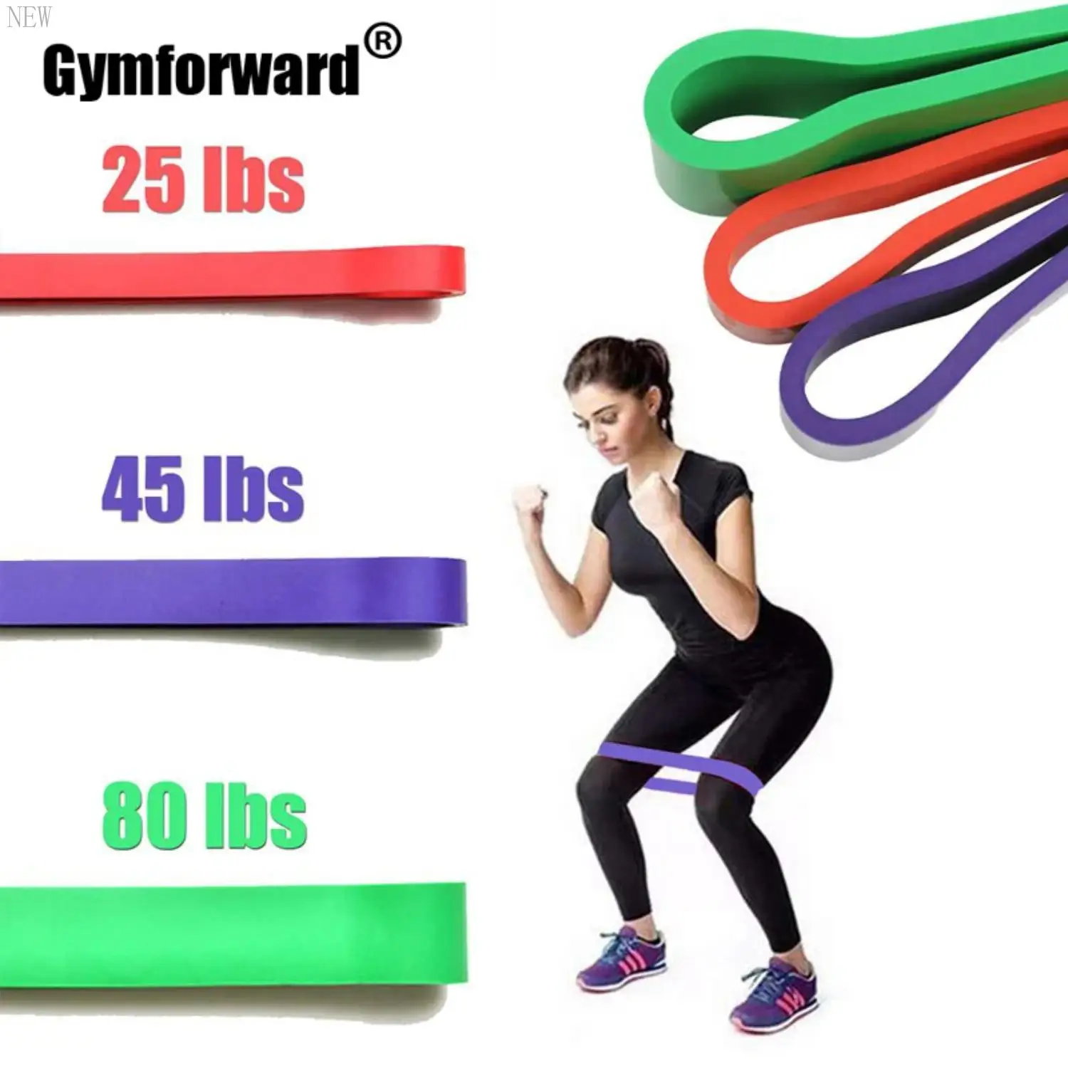 

New 1Pc Resistance Bands Natural Latex Fitness Yoga Workout Exercise Pilate Squat Assistance Band Powerlifting Crossfit Band 10~